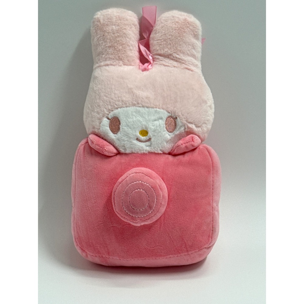 My Melody Pink Camera Plush Stuffed Animal Toy Ribbon Loop